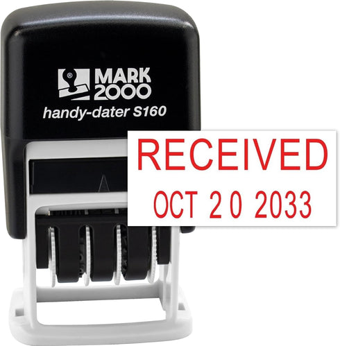 Mark 2000 Self-Inking Rubber Date Office Stamp with Received Phrase & Date, Red Ink (Handy-Dater S160), 12-Year Band