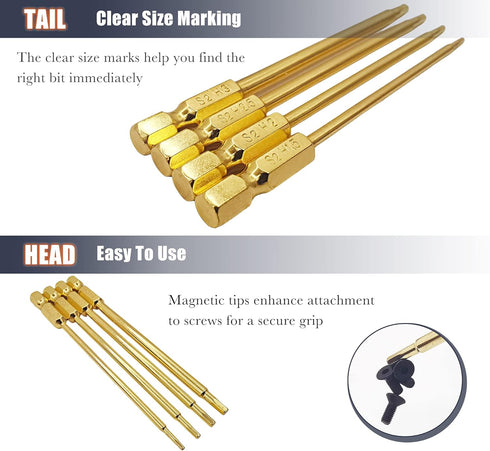 RC Hex Bit Set, 1.5 2.0 2.5 3.0mm Hex Head Allen Wrench Tool Kit for Electric Screwgun/Power Drill