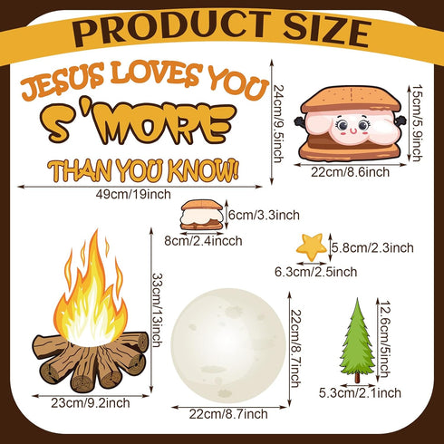 Outus 105 Pieces Jesus Loves You S'More Bulletin Board Set Sunday Decorative School Decorations Religious Bulletin Board for Wall Classroom School Decor by Outus