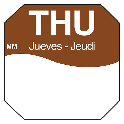 DayMark Day of The Week Removable Label, THU - 1" x 1", Roll of 1,000