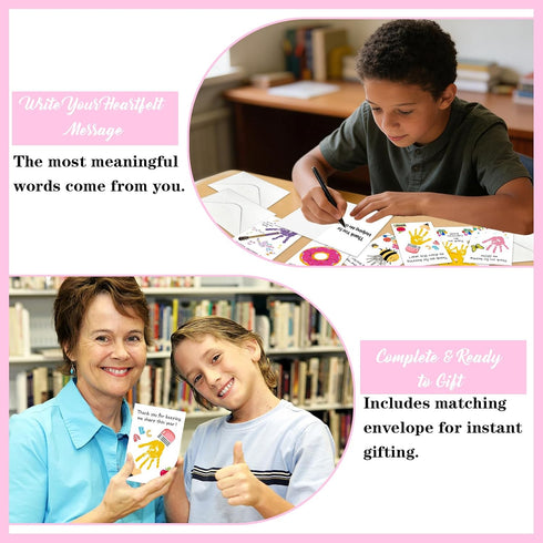 6 Pack Teacher Appreciation Cards - Teacher Thank You Cards with Envelopes Thank You Teachers Card Bulk from Students