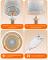 pickrelax Small Table Lamp for Bedroom - Inline Control, Bedside Lamp for Warm Light LED Desk Lamp, Wood Base Round