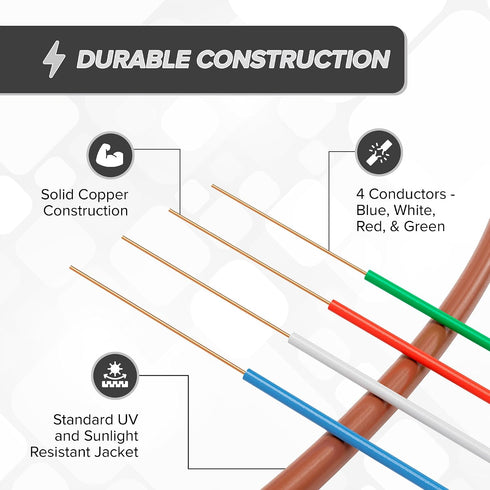 18/4 25 18 4 25 (7 THE CIMPLE CO Thermostat Wire FT - Insulated Solid Copper Wiring for HVAC, Furnaces, Video