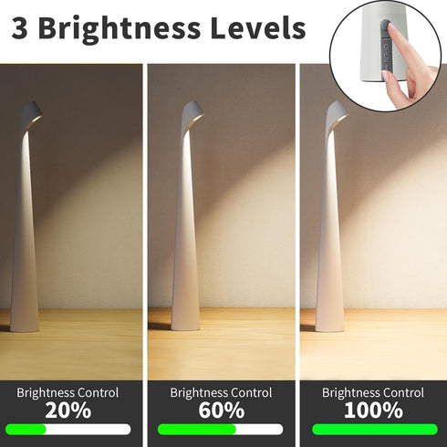 baishezhuan 3-Levels 48 Portable LED Table Lamp Brightness, Rechargeable Battery Up to Hours Usage, Night Light