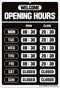 GEEKBEAR Business Hours Sign Kit - PET, 7.9 x 11.9 in for Store Glass Door (01. Black)