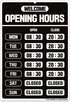 GEEKBEAR Business Hours Sign Kit - PET, 7.9 x 11.9 in for Store Glass Door (01. Black)