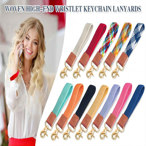 Stretchy Wristlet Keychain, Braided Cute Lanyards for Keys, Holder for Women Men, Wrist Strap for Car Keys Phone Wallet