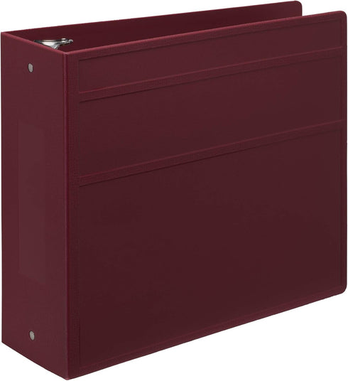 Carstens 4-Inch Heavy Duty 3-Ring Binder, Side Opening, Wine, Holds 600 US Letter Sheets, Made in USA