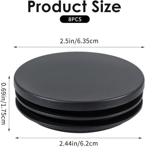 LIQWEI 8Pcs Rubber Plug, Round Plastic Cap, Plastic Plugs for Round Holes Pipe Caps, Hardware Plugs End Caps for Rounds