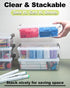 6 Pack Extra Large Pencil Box with Removable Divider, Thickened Pencil Case Bulk, Clear Crayon Marker Organizer