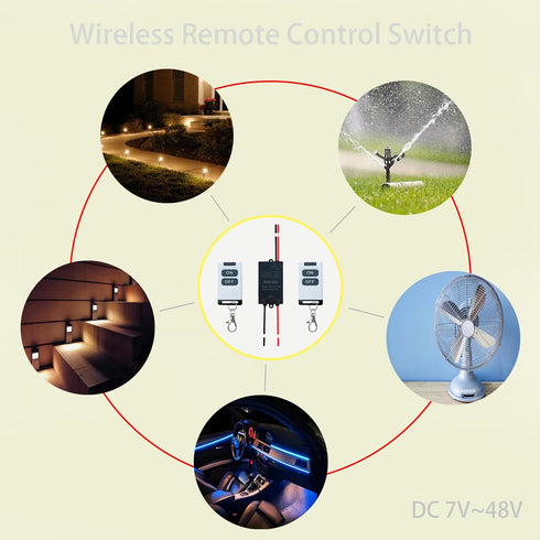 12V 7V/48V 328FT (TX29) Radio Remote Switch DC Wireless RF Switch Long Range Wireless Remote Control Switch for Garage