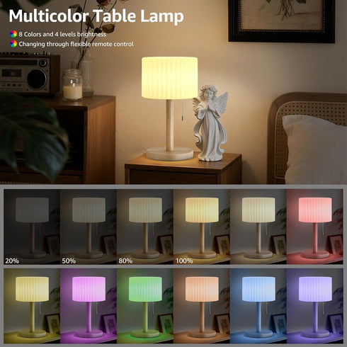 FUYO 7 4000mAH Dimmable Shower Lamp Waterproof Warm White & Colors, Battery Powered Lamp Cordless with Remote