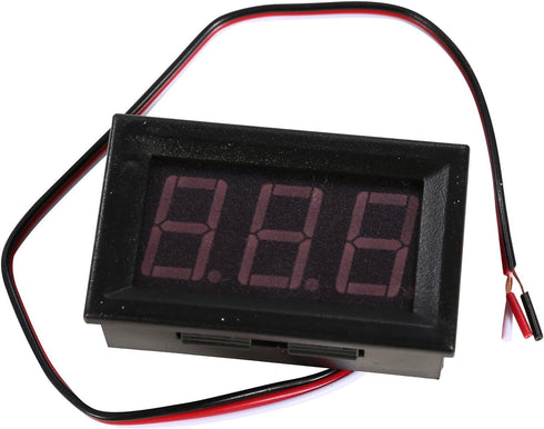 3-Wire Digital Voltmeter DC 0.00-30.0V with Green LED Display and Reverse Polarity Protection