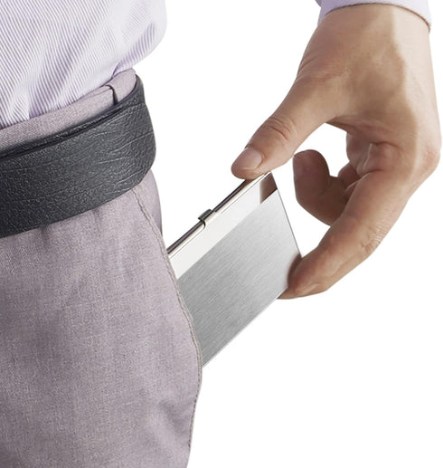 Business Card Holder, Slim Metal Case for Men & Women, Professional Stainless Steel Business Card Holders