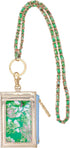 Lilly Pulitzer Lanyard with ID Holder, Keychain Wallet for School or Office, Gold Zipper Wallet, Blossom Views