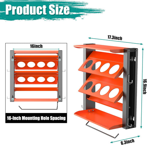 8 2 EVERHANGER Spray Can Holder, Lube Can Wall Mount Storage Rack Heavy Duty Paint Bottle Organizer for Garage & Home |