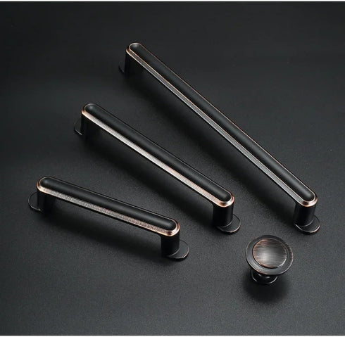 Aoleegatt Handles(6030-96mm-ORB) Black Zinc Alloy Bedside Table Handle, Minimalist Cabinet Pulls for Furniture