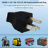 3 Prong NEMA 5-15P Power Adapter Replacement Plug, 3-Pin 15A 125V Male Rewirable Plug (2 Pcs, Black)