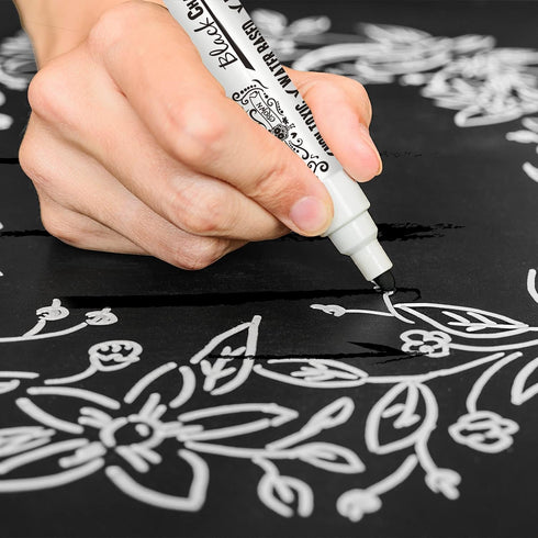 CHALKY CROWN Liquid Chalk Marker Pen - Dry Erase Marker for Chalkboard Signs, Windows, Glass, 6mm Reversible Tip