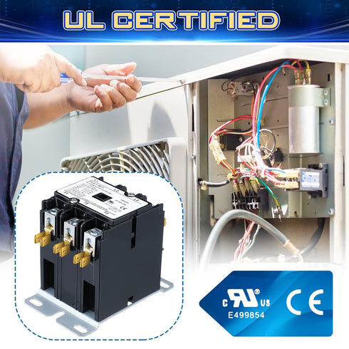 Dreyoo Carrier HVAC Motor Contactor, 3 Pole 40Amp Replacement Relays for Air Conditioner, Heat Pump, Refrigeration