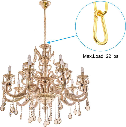 6 PATIKIL Feet Gold Finish Lighting Hanging Chain, Metal Looping Chain for Hanging Plant Pendant Chandelier Light