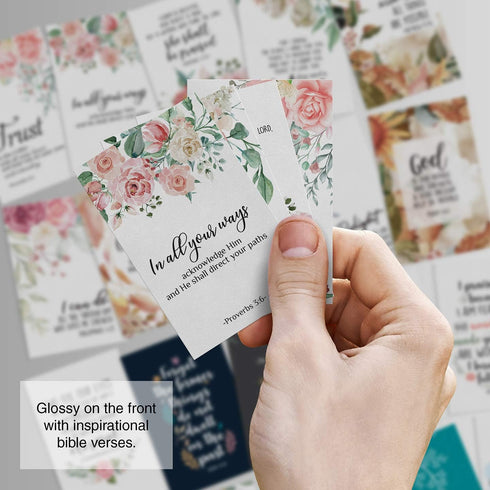 Dessie 60 Mini Prayer Cards with Assorted Bible Verses - Perfect Inspirational Christian Gift for Women’s Bible Studies
