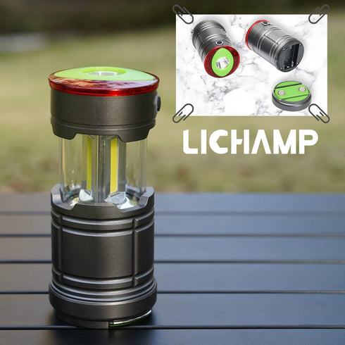 Lichamp 2 Pack LED Camping Lanterns, Battery Powered Flashlight for Power Outages and Camping Supplies