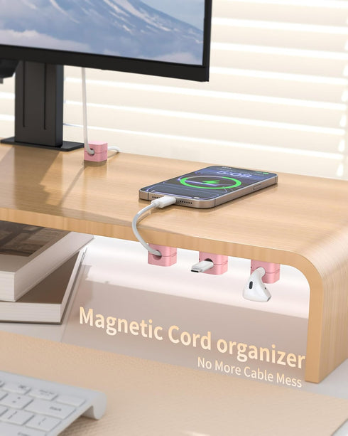 9Pack (1s Cable Organizer Clips, Magnetic Cable Holder Lock), XOVRAETH Strong Adhesive Wire Management for Desk