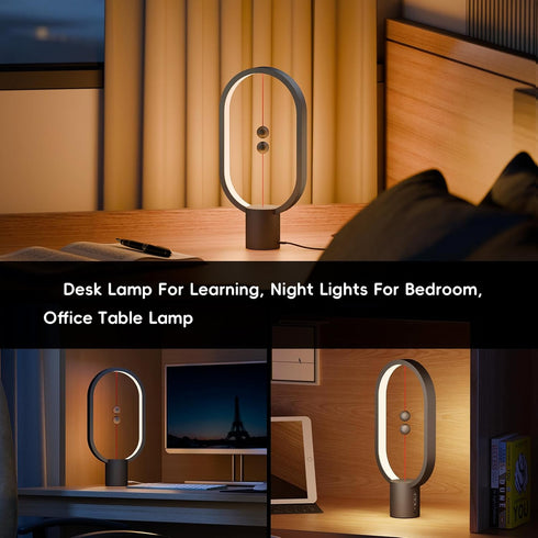 Dimmer,Nightstand Lamp,3 Table Lamp for Bedroom - Balance Lamp,Bedside Lamp with Touch Level Brightness Rechargered