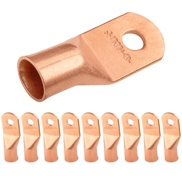 SELTERM 10pcs 4/0 AWG (XL) Battery Lugs, Heavy Duty Wire Lugs, Ring Terminals, 0000 Gauge Electrical Battery Terminal