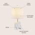 17.5" Bulb (JYL1143D) JONATHAN Y White Elephant Kids Table Lamp, Whimsical Resin Bedside Lamp with White Linen Drum