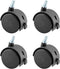 4 Pcs 1.5 Inch Swivel Caster Wheels with Locking Brake,Replacement Caster Wheels