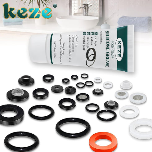 2-Pack Food Grade Silicone Grease for Plumber Faucet O Rings Lubricant, 1 oz with Brush