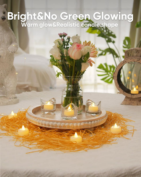 12/24/50/100/150Pack (12Pack) Amagic Flameless LED Tea Lights Candles Battery Operated, Electric Fake Tealight Candles