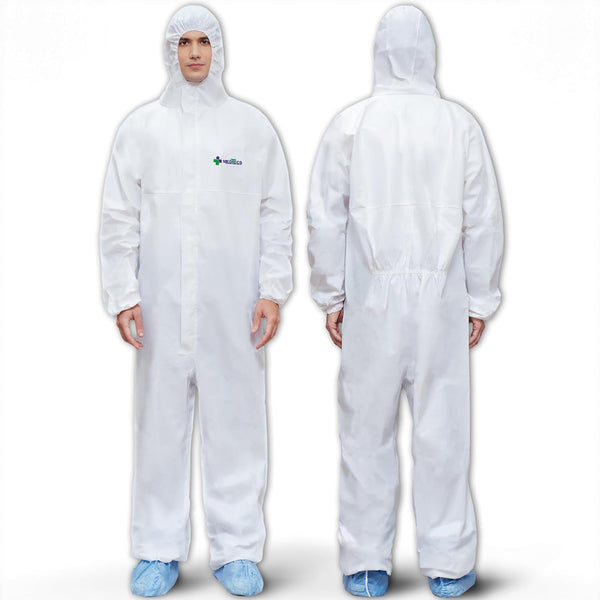 Medtecs Hazmat Suits - 6 Sizes Options - Disposable Coveralls Suit, Medical
