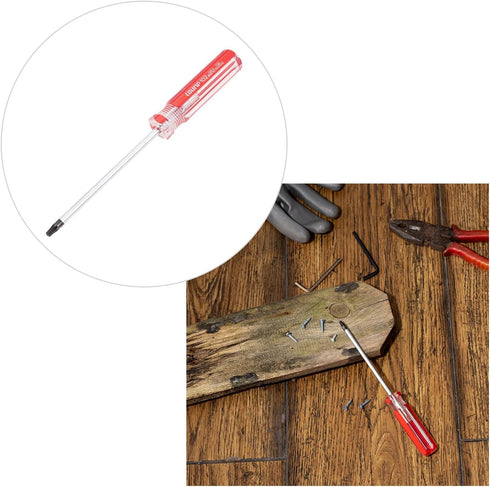 Mormchlots 1Pcs T20 Red Security Torx Screwdriver with Magnetic Tip Plastic Grip, Torx Screwdriver with Hole