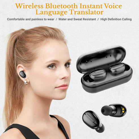 Language Translator Earbuds, Bluetooth Instant Translation with 120 Hours Standby Time, Waterproof for Travel Business