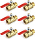 QWORK Ball Valve, 6 Pack 1/4" Heavy Duty Brass Ball Valve Shut