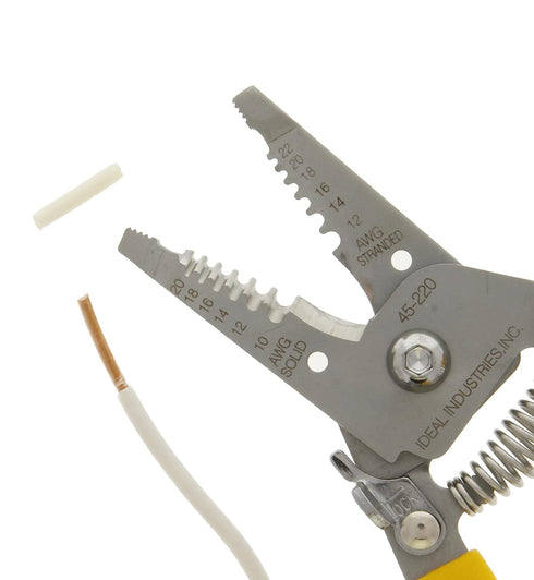 IDEAL Electrical 45-220 T-Stripper Wire Stripper, Stainless Steel, 10-20 AWG Solid, 12-22 AWG Stranded