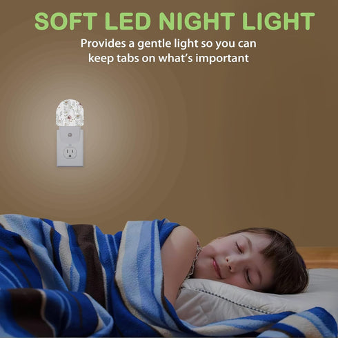 AOWULA Wildflowers Poppy Chamomile Night Light,Plug into Wall Nightlights with Dusk to Dawn Light Sensors,Nightlights
