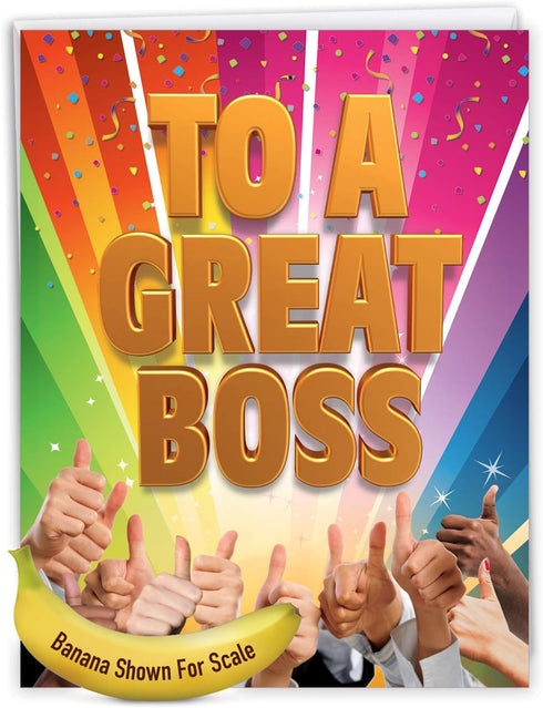 NobleWorks X-Large Boss Thank You Card with Envelope, 8.5 x 11 Inch