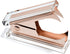 OfficeGoods 3 Piece Acrylic Desk Set - Ruler, Staple Remover, Scissors - Elegant Desk Accessories in Clear with Rose