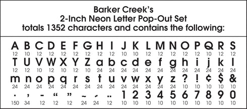 Barker Creek 2" Letter Pop-Outs 2-Pack, Neon, Colorful Letters for Bulletin Boards, 1352 Upper and Lowercase