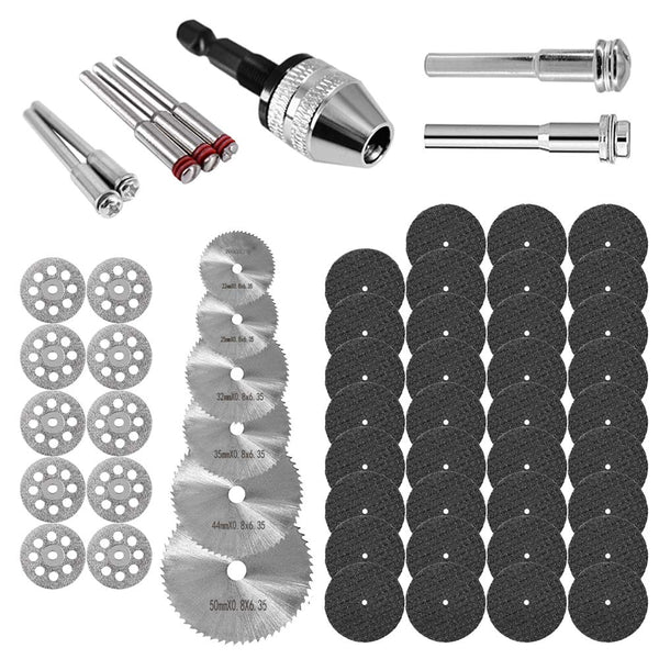 60Pcs Rotary Cutting Wheels Tool Kit, Resin Cut Off Wheels, Mini HSS Saw Blades for Wood and Metal