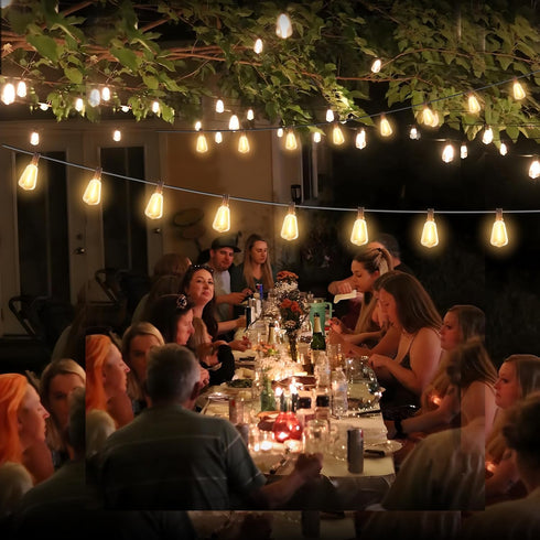 SEVSONSNZZ 10FT ST38 Bulbs, Outdoor String Lights - Waterproof LED Patio Lights Shatterproof Edison Connectable Hanging