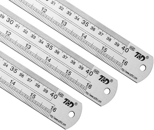 ZZTX 16 Inch Metal Straight Edge Ruler Set - Stainless Steel Ruler Bulk 1 Pack