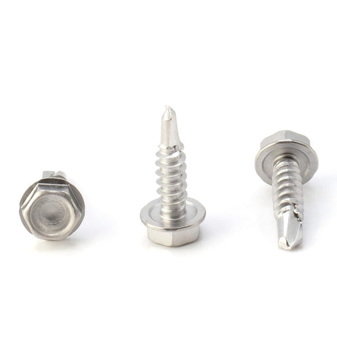 THE CIMPLE CO #10 Size, 3/4" Length (19mm) Self Tapping/Drilling Screw, 410 Stainless Steel, 100pcs