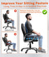 OKEJUNYE Tailbone Memory Foam Seat Cushion, Large Office Chair Cushions Chair Pad for Sciatica Coccyx Lower Back Pain