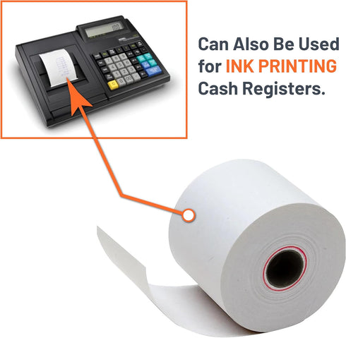 Victor 7050 Compact White Paper Rolls for Handheld and Portable Printing Calculators/Adding Machines 2.25” W x 150' FT