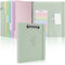 SKYDUE 3 Ring Binder with Clipboard, 1 Inch Linen Binder for 3 Hole Punch Letter Size Paper with 5 Dividers (Olive